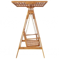 Ogrodowa huśtawka z kratką, lite drewno akacjowe