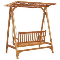 Ogrodowa huśtawka z kratką, lite drewno akacjowe