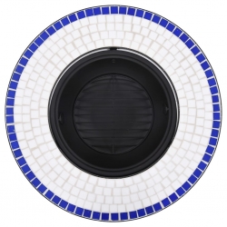 Palenisko z mozaiką, niebiesko-białe, 68 cm, ceramika