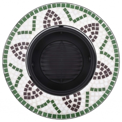 Palenisko z mozaiką, zielone, 68 cm, ceramika