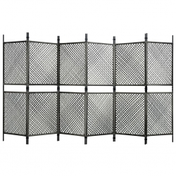 6-skrzydłowy parawan, polirattanowy, antracytowy, 360x200 cm