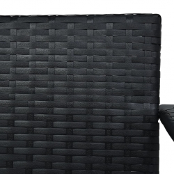 3-osobowa huśtawka ogrodowa z zadaszeniem, rattan PE, czarny