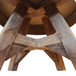 Stolik kawowy, lite drewno z odzysku, 60 x 45 cm, srebrny
