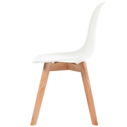 Krzesła stołowe, 2 szt., białe, plastik