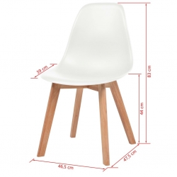 Krzesła stołowe, 2 szt., białe, plastik