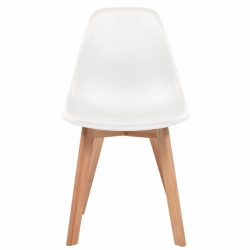 Krzesła stołowe, 4 szt., białe, plastik