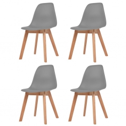 Krzesła stołowe, 4 szt., szare, plastik