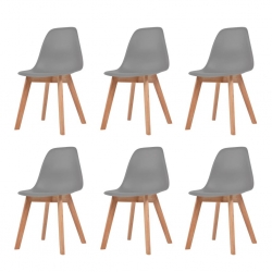 Krzesła stołowe, 6 szt., szare, plastik