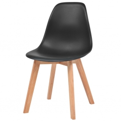 Krzesła stołowe, 6 szt., czarne, plastik