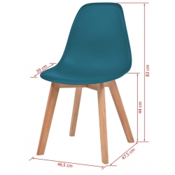 Krzesła stołowe, 2 szt., turkusowe, plastik