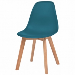 Krzesła stołowe, 6 szt., turkusowe, plastik