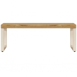 Stolik kawowy, 100x50x35 cm, lite drewno mango i stal