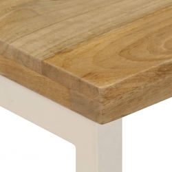 Stolik kawowy, 100x50x35 cm, lite drewno mango i stal