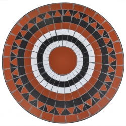 3-cz. zestaw mebli bistro z mozaiką, terrakota i biel