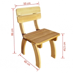 Krzesła ogrodowe 2 szt., impregnowane drewno sosnowe
