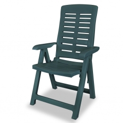 Rozkładane krzesła ogrodowe, 6 szt., plastikowe, zielone