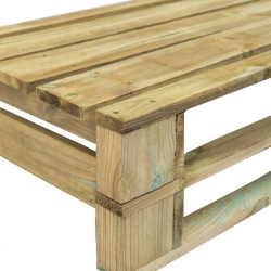 Sofa ogrodowa z palet z piaskowymi poduszkami, drewno