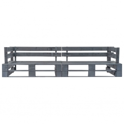 Sofa ogrodowa z palet, 2 osobowa, szare drewno