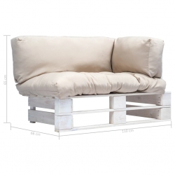 Sofa ogrodowa z palet z piaskowymi poduszkami, sosna