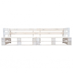 2-osobowa sofa ogrodowa z palet, biała, drewno