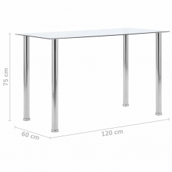 Stół jadalniany, przezroczysty, 120x60x75 cm, szkło hartowane