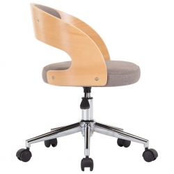Obrotowe krzesło stołowe, taupe, gięte drewno i tkanina