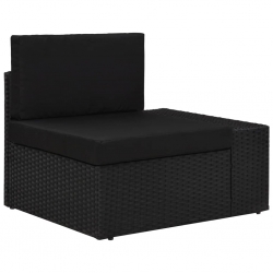 7-częściowy zestaw wypoczynkowy do ogrodu, rattan PE, czarny