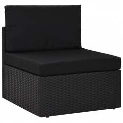 9-częściowy zestaw wypoczynkowy do ogrodu, rattan PE, czarny