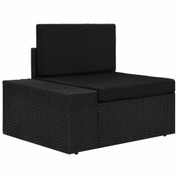 9-częściowy zestaw wypoczynkowy do ogrodu, rattan PE, czarny