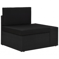 9-częściowy zestaw wypoczynkowy do ogrodu, rattan PE, czarny