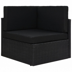9-częściowy zestaw wypoczynkowy do ogrodu, rattan PE, czarny
