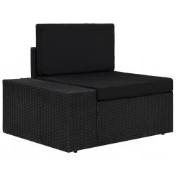 10-częściowy zestaw wypoczynkowy do ogrodu, rattan PE, czarny