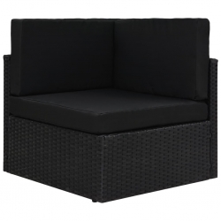10-częściowy zestaw wypoczynkowy do ogrodu, rattan PE, czarny