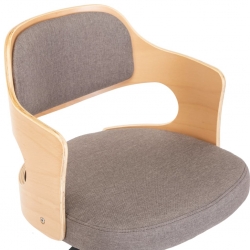 Obrotowe krzesła stołowe, 4 szt., taupe, gięte drewno i tkanina