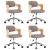 Obrotowe krzesła stołowe, 4 szt., taupe, gięte drewno i tkanina
