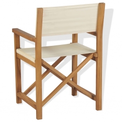 Składane krzesła reżyserskie, 2 szt., lite drewno tekowe