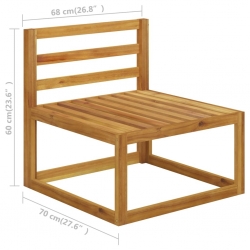 4-osobowa sofa ogrodowa z kremowymi poduszkami, drewno akacjowe