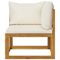 4-osobowa sofa ogrodowa z kremowymi poduszkami, drewno akacjowe