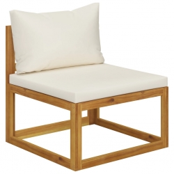 4-osobowa sofa ogrodowa z kremowymi poduszkami, drewno akacjowe