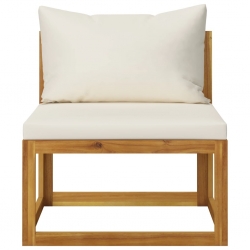4-osobowa sofa ogrodowa z kremowymi poduszkami, drewno akacjowe