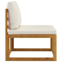 4-osobowa sofa ogrodowa z kremowymi poduszkami, drewno akacjowe