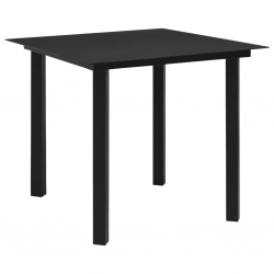 5-cz. zestaw mebli ogrodowych, rattan PVC, czarny
