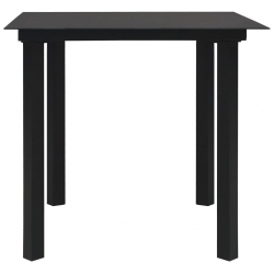5-cz. zestaw mebli ogrodowych, rattan PVC, czarny