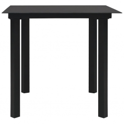 3-cz. zestaw mebli ogrodowych, rattan PVC, czarny