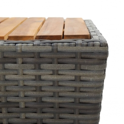 3-częściowy zestaw ogrodowy bistro, rattan PE i akacja, szary