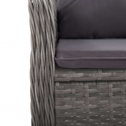 3-częściowy zestaw ogrodowy bistro, rattan PE i szkło, szary