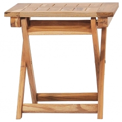 Leżaki tarasowe z podnóżkiem i stolikiem, lite drewno tekowe