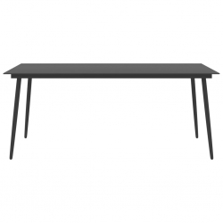 7-częściowy zestaw mebli ogrodowych, czarny