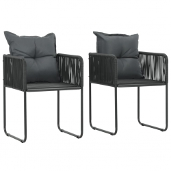 3-częściowy zestaw mebli ogrodowych, rattan PVC, czarno-brązowy