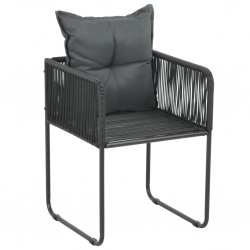 3-częściowy zestaw mebli ogrodowych, rattan PVC, czarno-brązowy